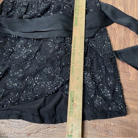 Halston Heritage‎ Beaded Wrap Cocktail Dress Size 2 - Picture 5 of 9